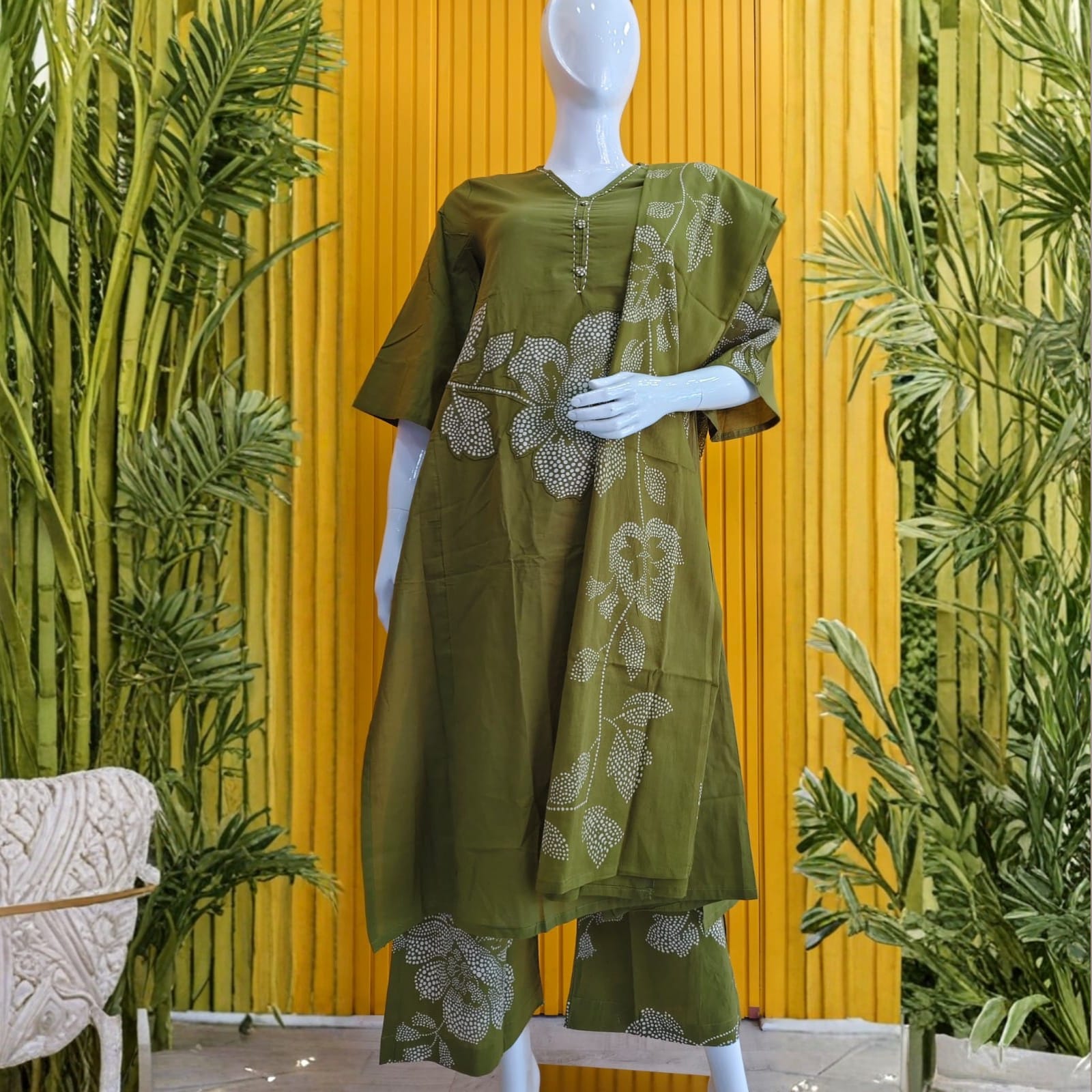 Pure Cotton Full Set with Aplique work