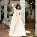 Gown with Dupatta, heavy zardosi & moti work Flared Gown Off white