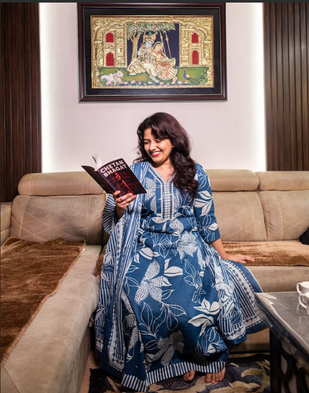 Anarkali Full Set Flared Kurta Blue