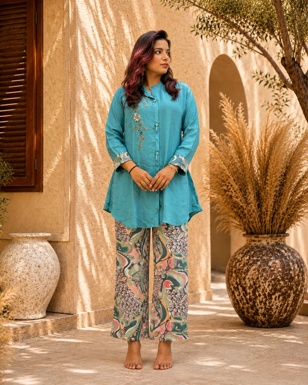 Cord Set Straight fit Blue