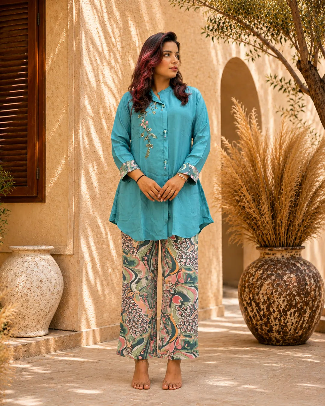 Cord Set Straight fit Blue