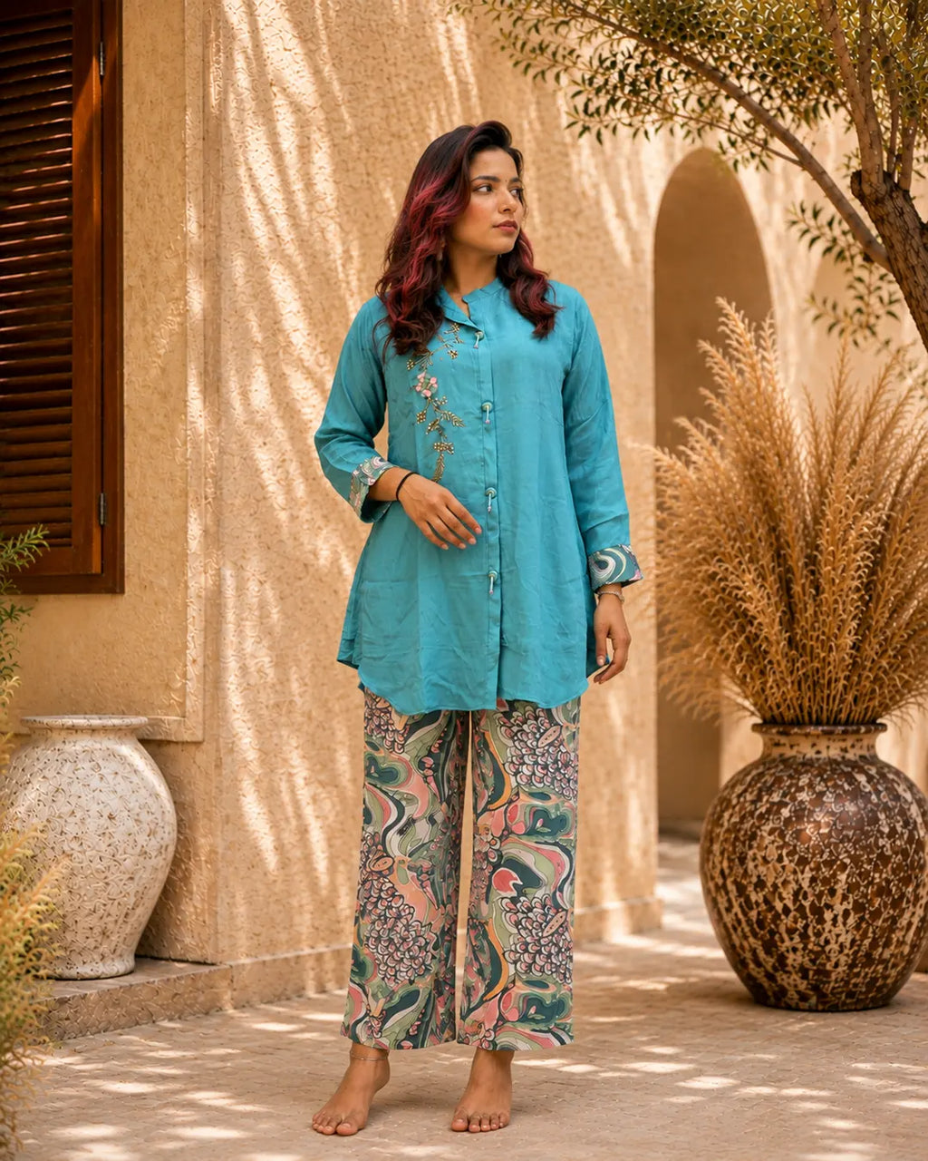 Cord Set Straight fit Blue