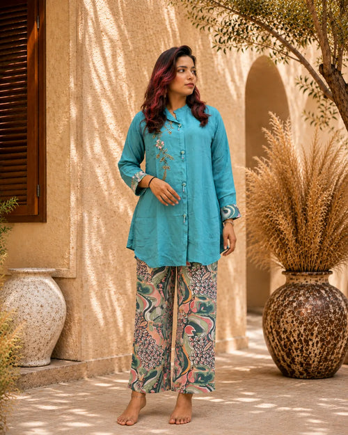 Cord Set Straight fit Blue