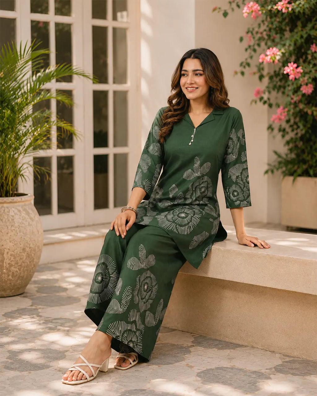 Cord Set Straight fit Green