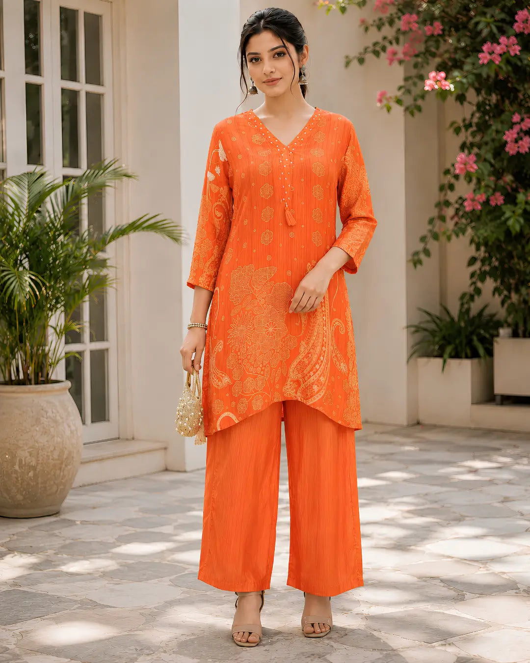 Cord Set Straight fit Orange