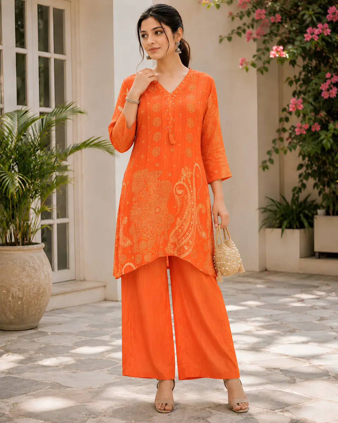 Cord Set Straight fit Orange