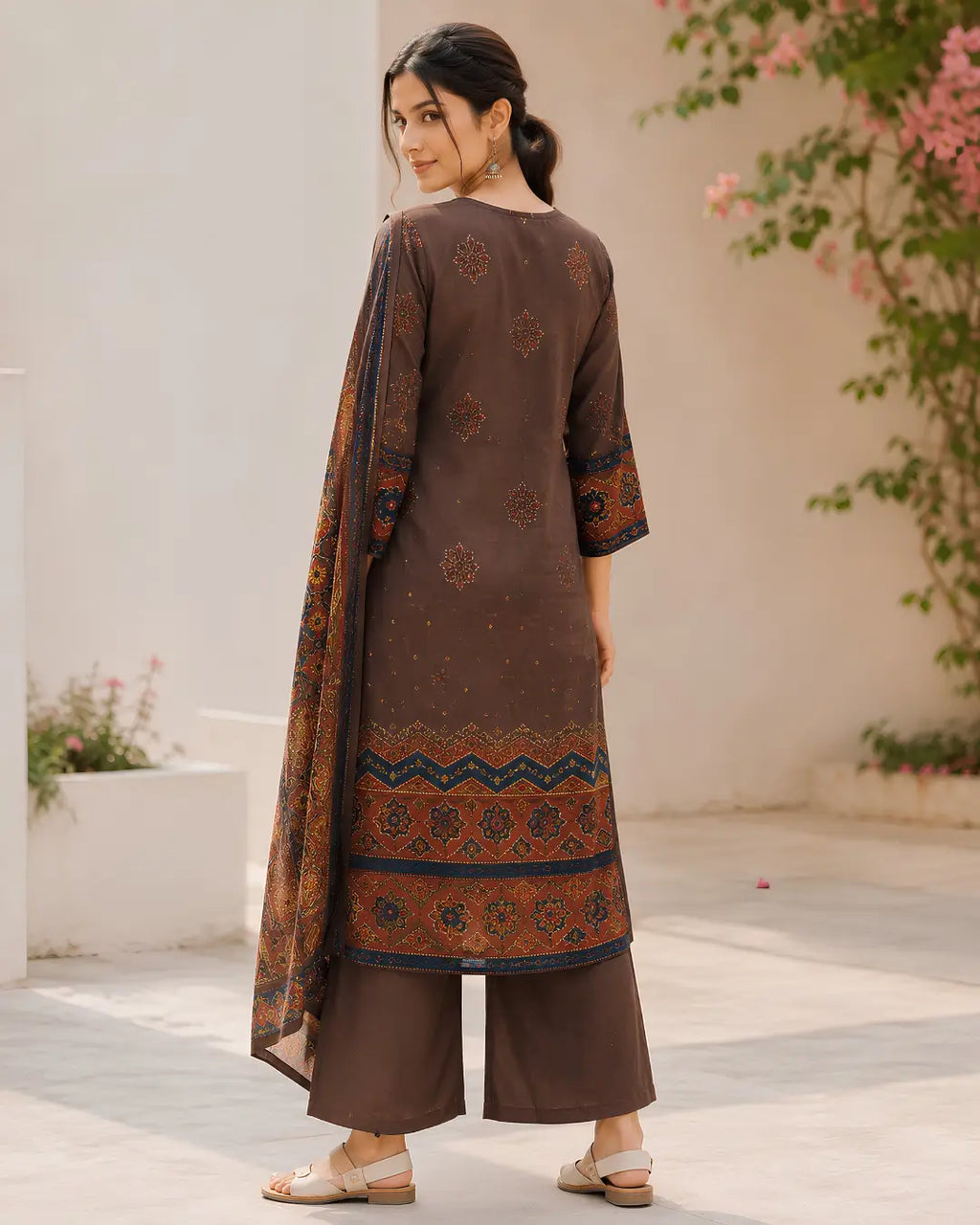 Pure Crepe Full Set with Mirror work