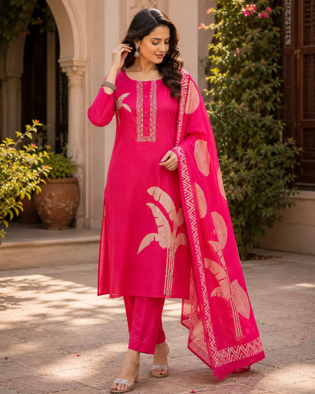 Dola Silk Full Set with detailing work Straight fit