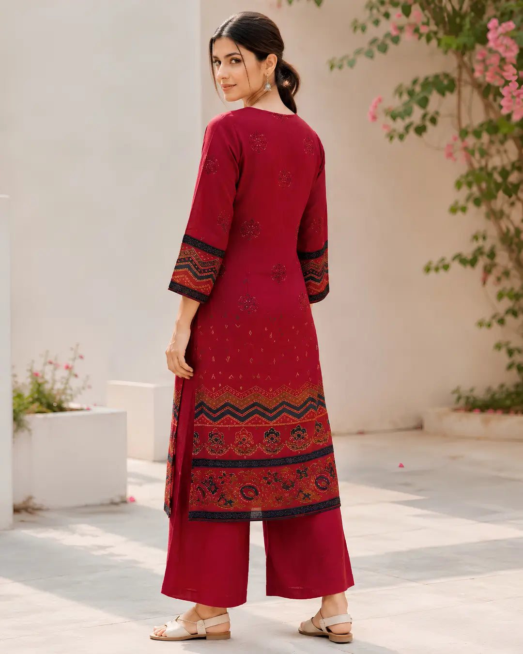 Pure Crepe Full Set with Mirror work