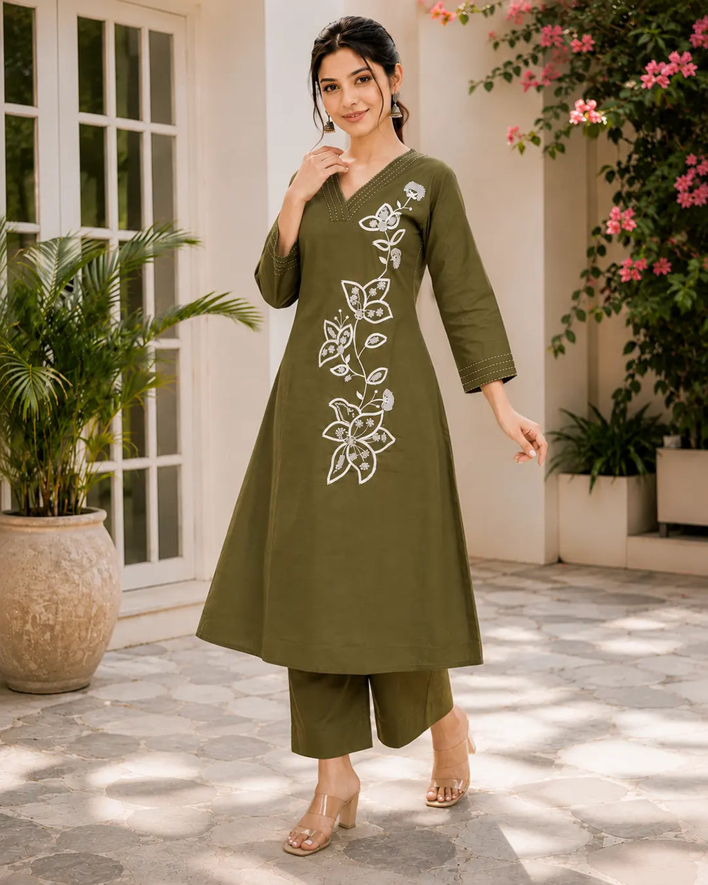 Kurti Pant A line Green