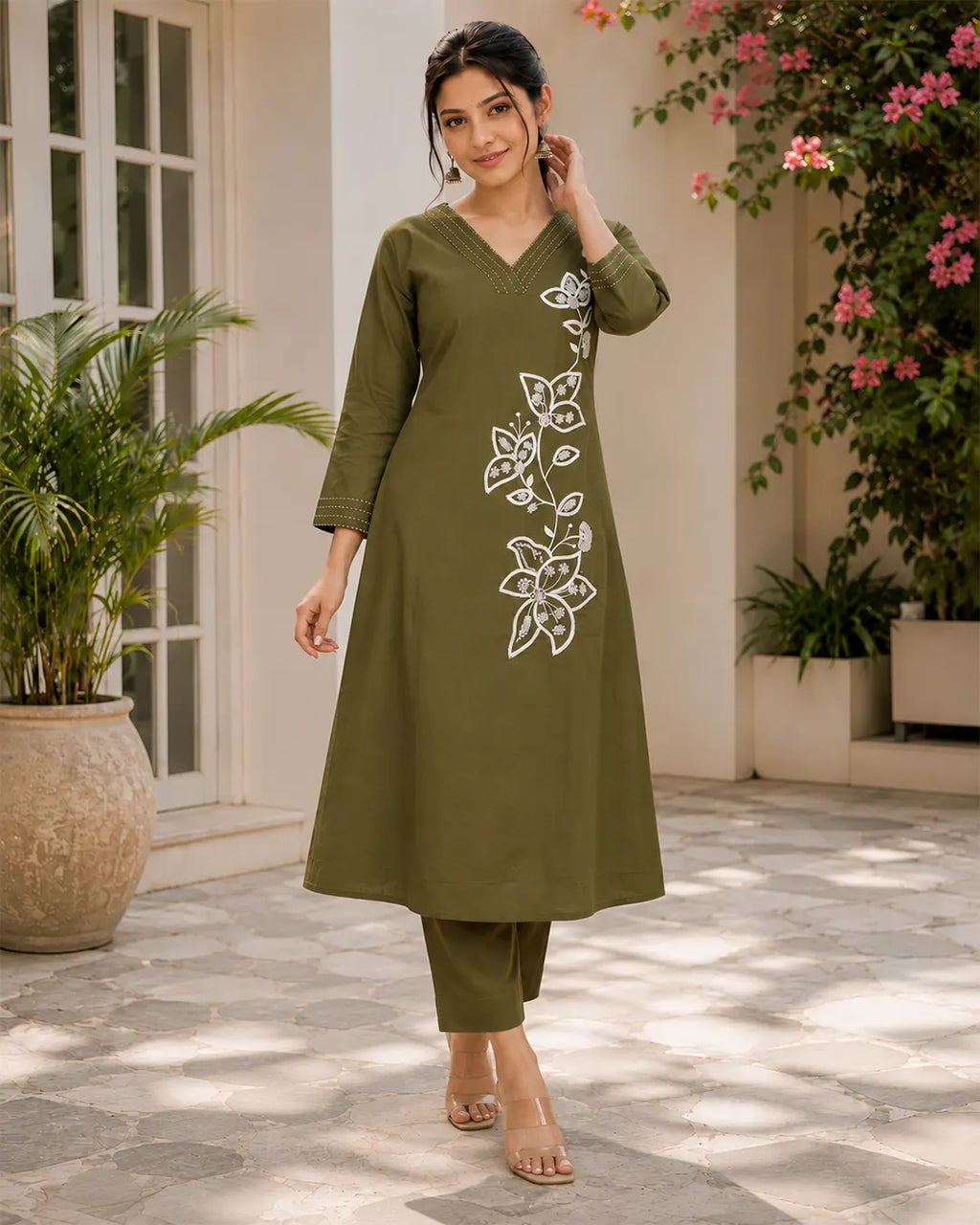 Kurti Pant A line Green