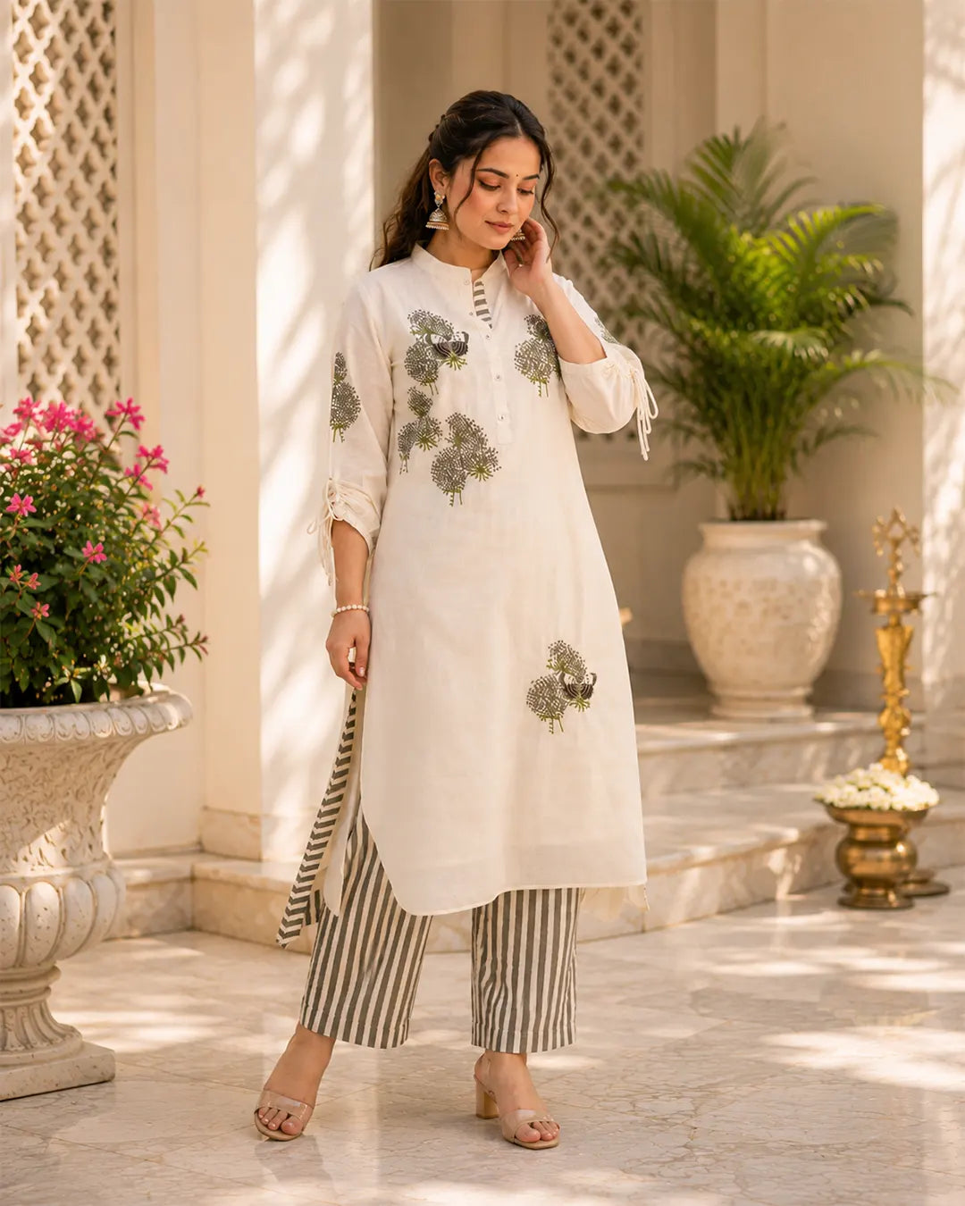 Kurti Pant Straight fit Cream