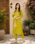 Kurti Pant Straight fit Green