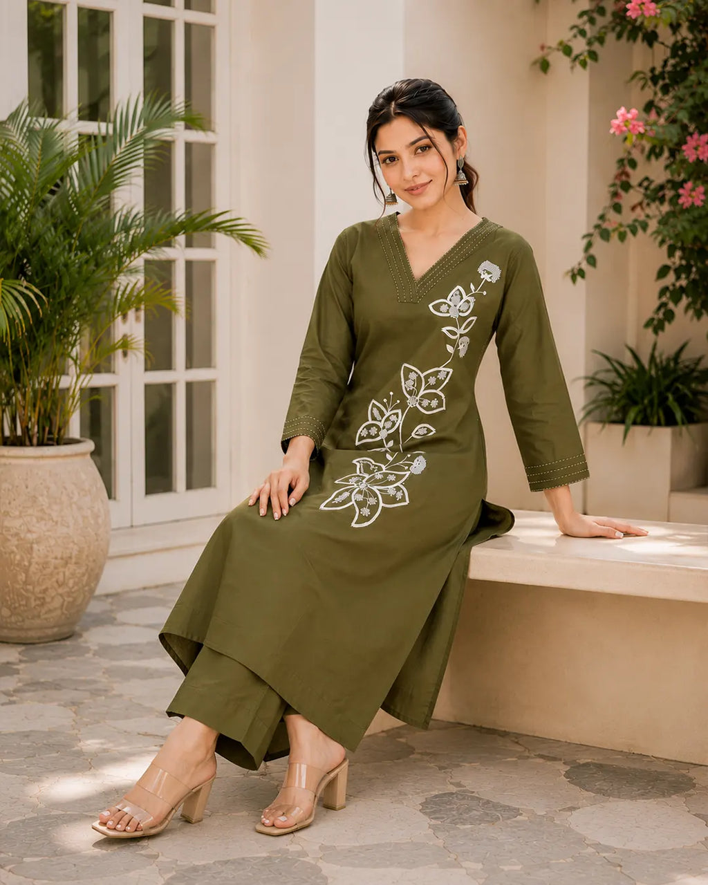 Kurti Pant A line Green