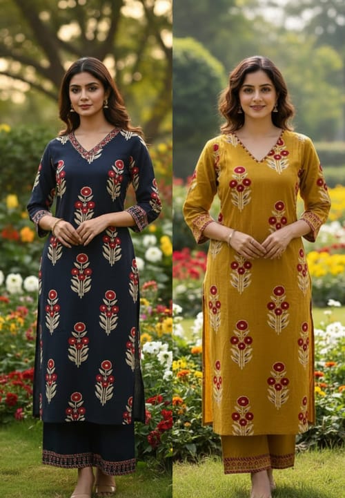 Pure Cotton Kurti Pant Set