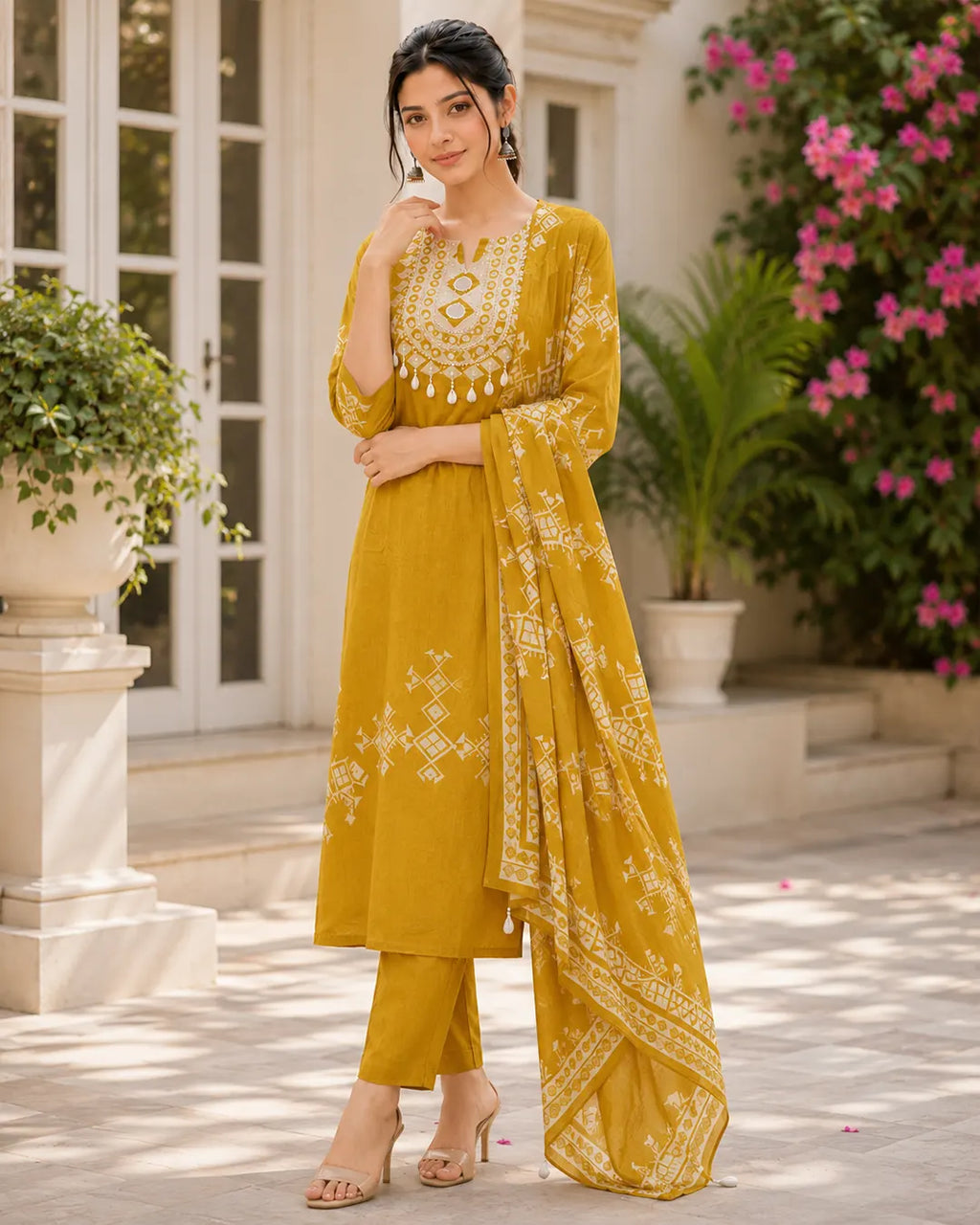 Pure Crepe Full Set with Mirror work
