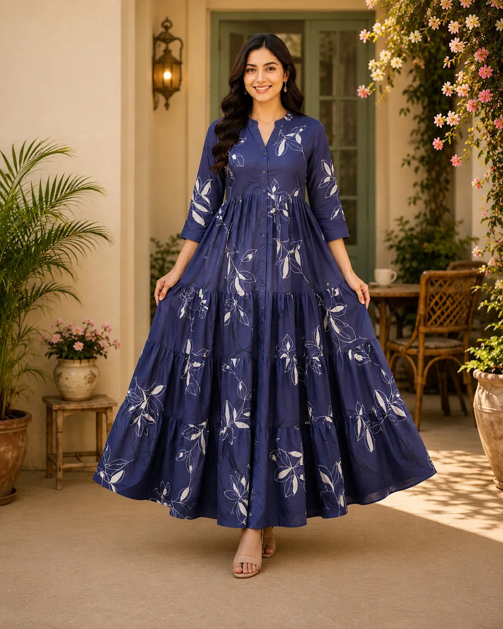 Rayon Anarkali Kurti (Full Length) Flared Kurti Purple