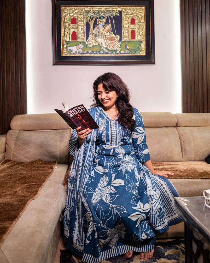 Anarkali Full Set Flared Kurta Blue