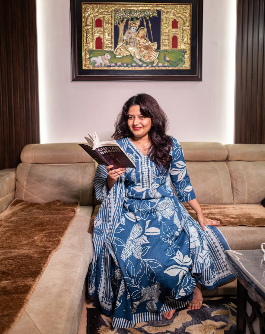 Anarkali Full Set Flared Kurta Blue