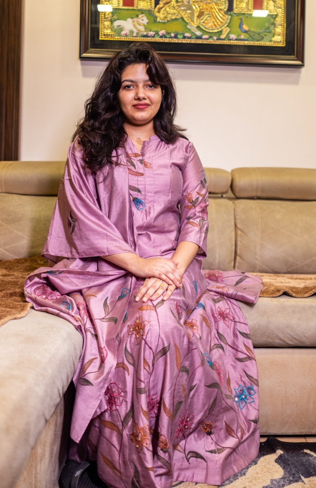 Anarkali Full Set Flared Kurta Purple