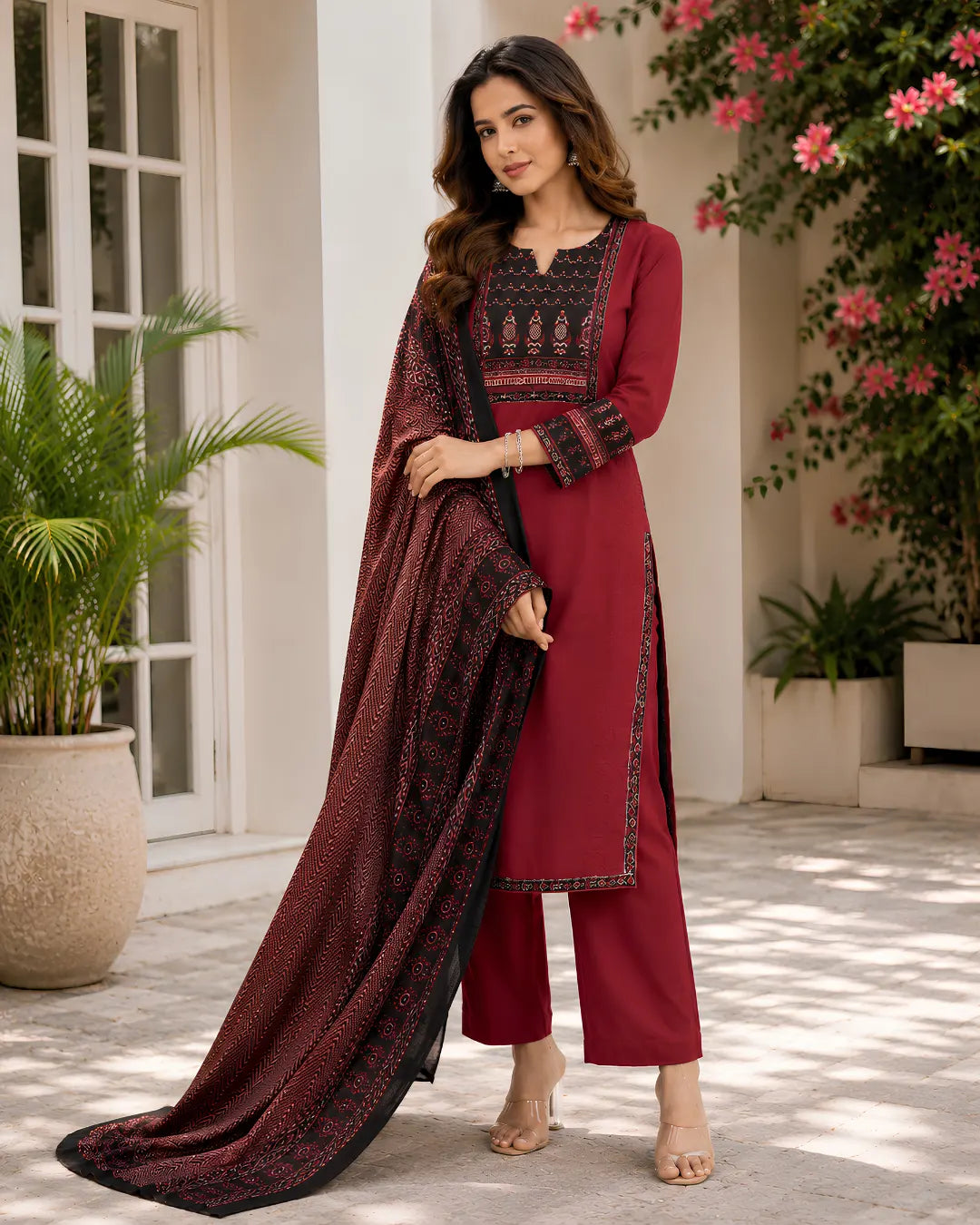 Full Set Straight fit Maroon