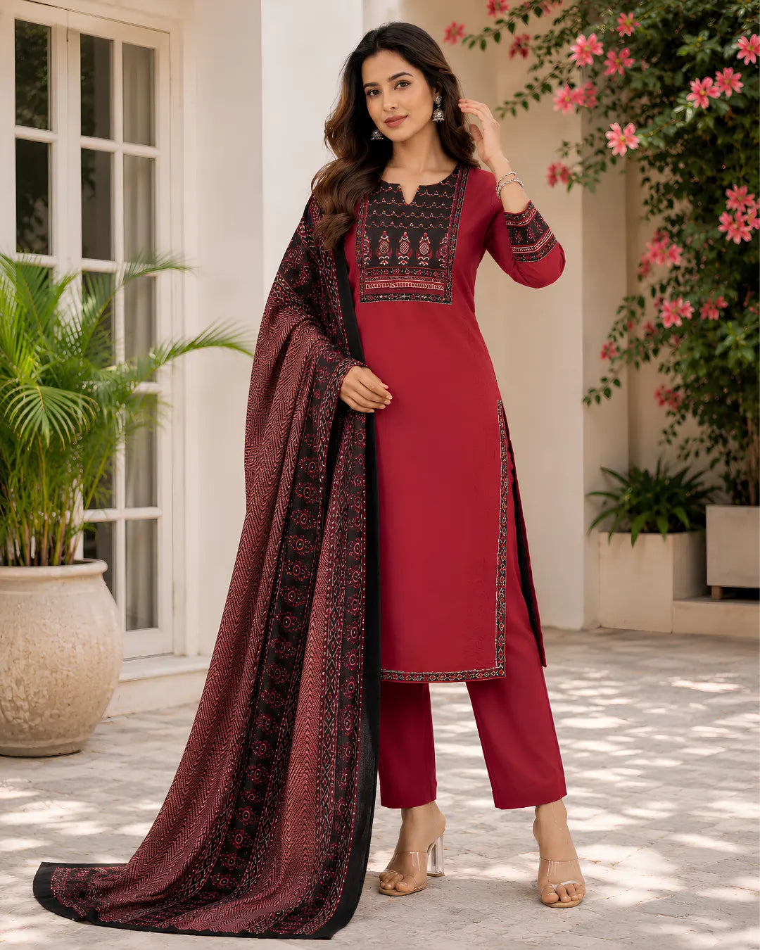 Full Set Straight fit Maroon