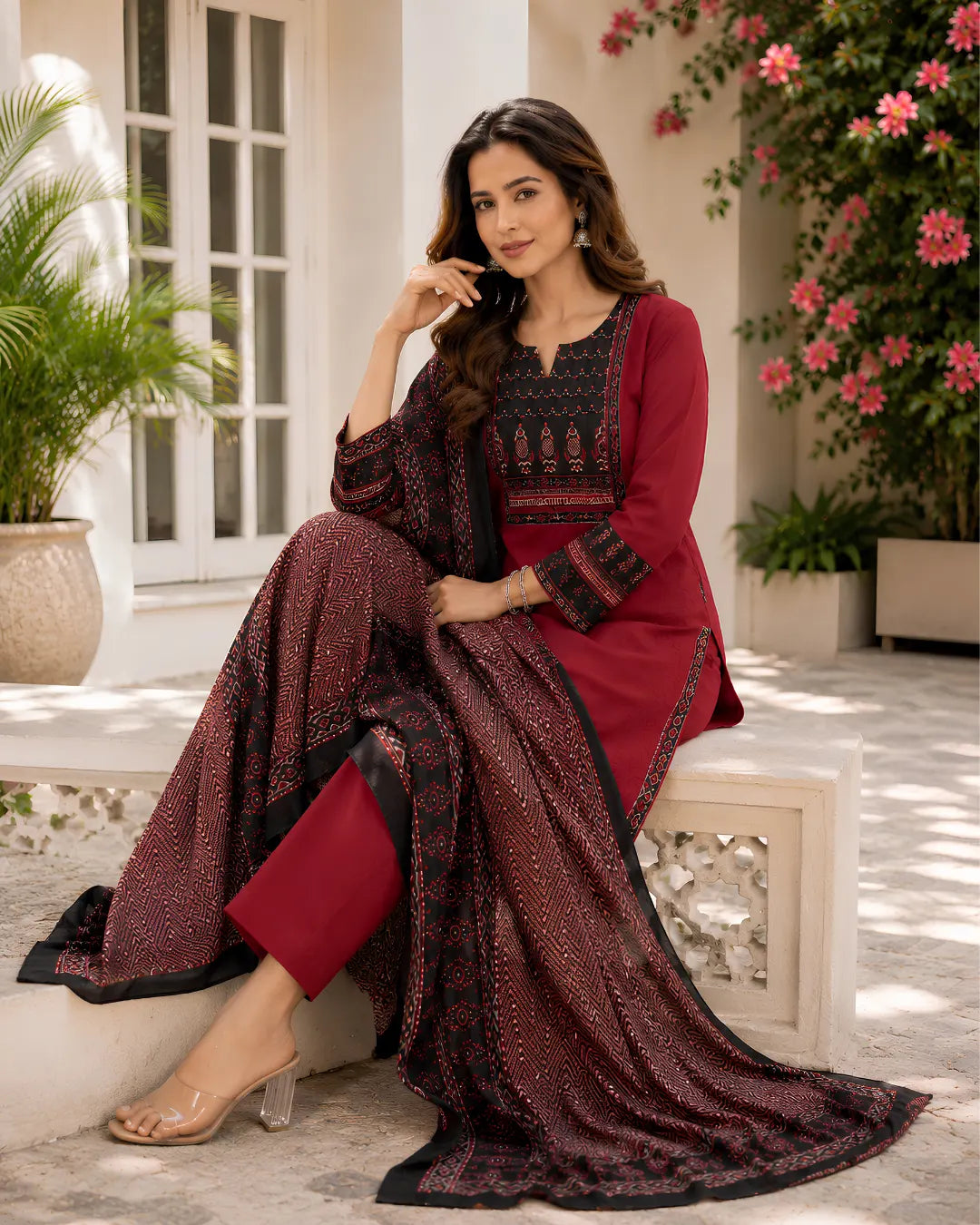 Full Set Straight fit Maroon