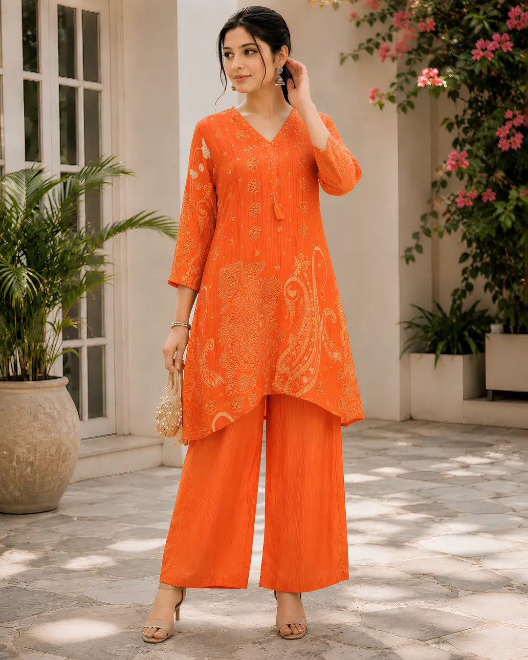 Cord Set Straight fit Orange