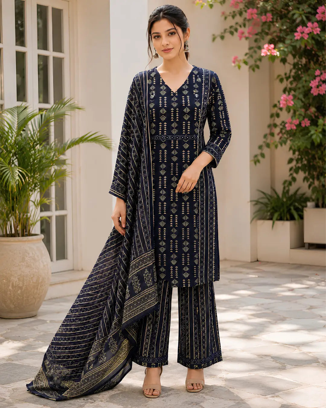 Pure Cotton Full set with Straight fit (Blue)